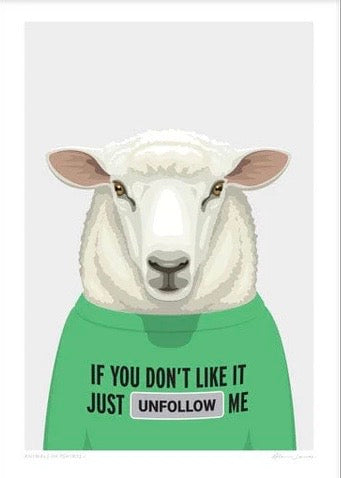 Art Print | Animals in T-Shirts - Sheep (A4)