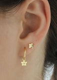 Earrings | Daisy Day Hoop Studs (Gold)