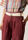 Close-up view of Nancybird Bodhi Linen Spice pant