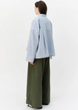 Back view of Josephine Viv blue shirt