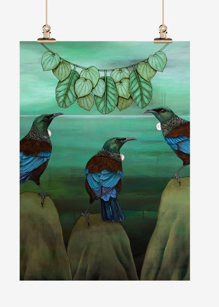 Tea Towel | Tūī & the Kawakawa