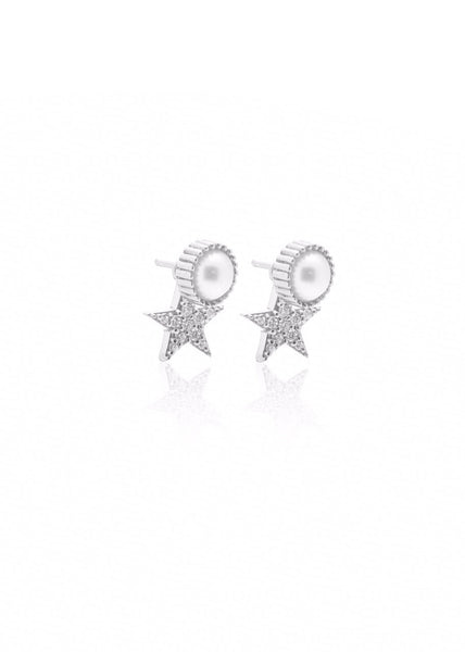 Earring | Lumiere Ear Jackets (Silver/Pearl)