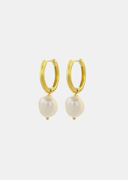Earrings | Pearl Hoop (Gold)