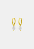 Earrings | Pearl Hoop Medium (Gold)