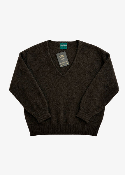 Lothlorian cavern v neck jumper in brown marl