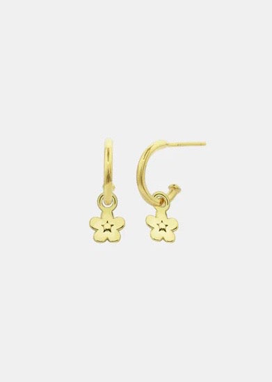 Earrings | Daisy Day Hoop Studs (Gold)