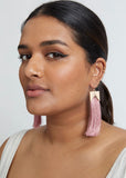 Earrings | Monogram Tassel (Gold/Pink)