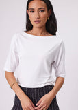 Tee | Boat Neck (White)