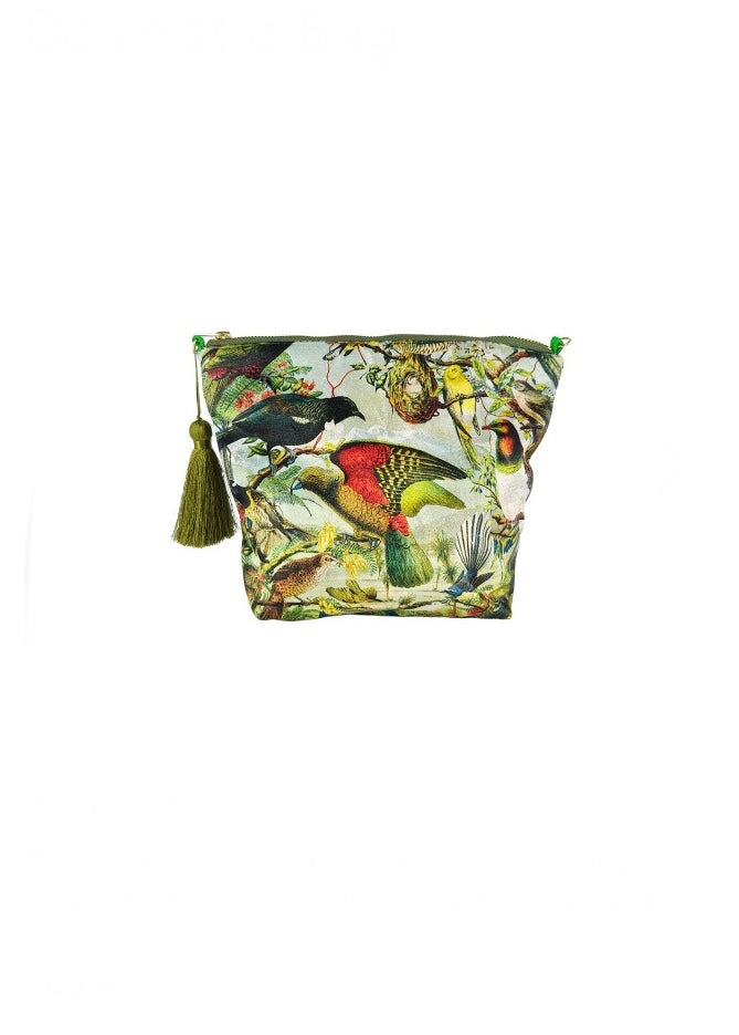 Cosmetic Bag | NZ Native Birds Velvet