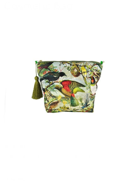 Cosmetic Bag | NZ Native Birds Velvet