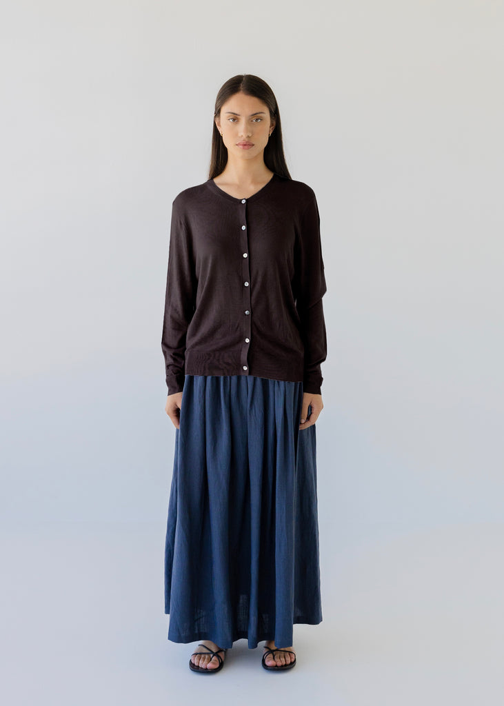 Cardigan | Knit Button (Cocoa)
