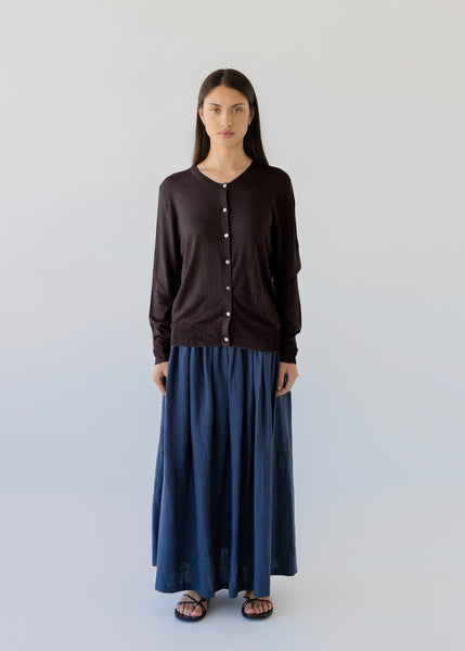 Cardigan | Knit Button (Cocoa)