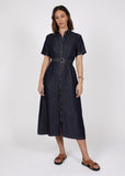 Front view of Marlow Axis Indigo dress