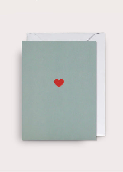 Card | Little Red Heart on Grey