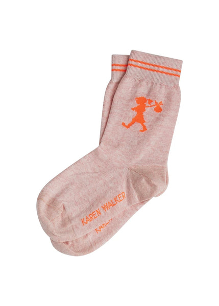 Socks | Runaway Girl (Pink Marle/Orange)