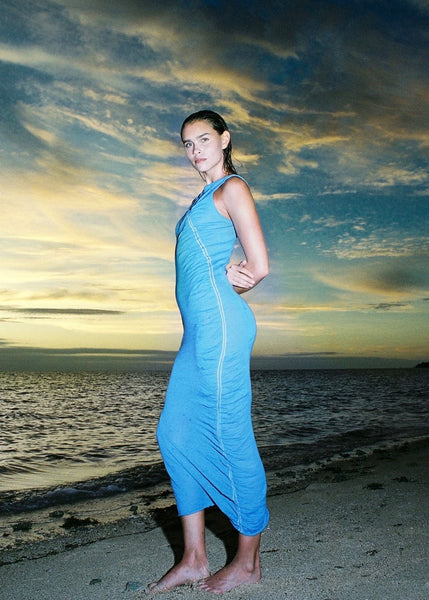 Dress | Contrast Knit (Sky)