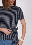 Details of Marlow Delta tie top tee