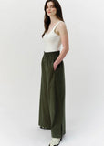 Side view of Josephine Mike pant in olive