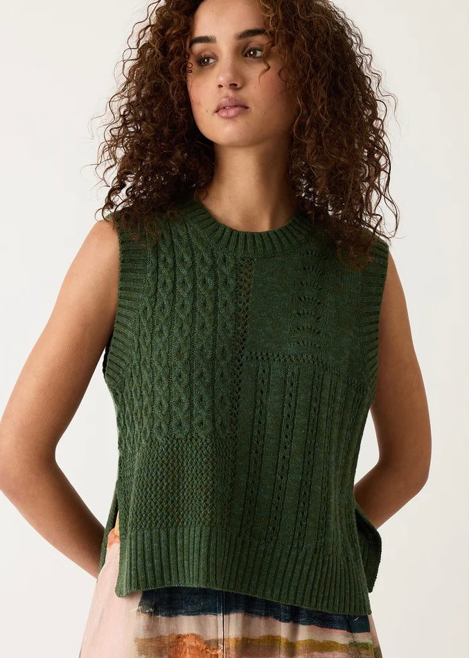 Vest | Billie Cable (Cypress Green)