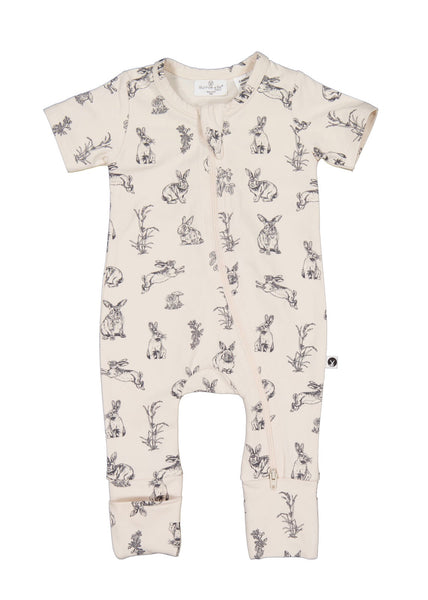 Zip Suit | Almond Burrowers Short Sleeve