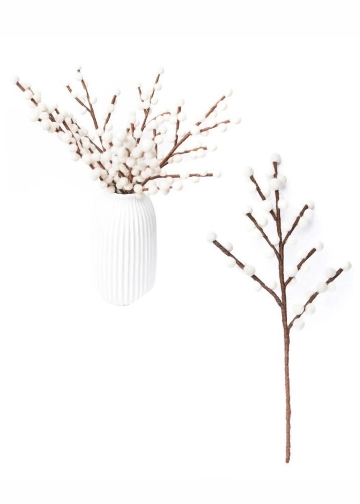 Decoration | White Berry Stem