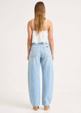 Back view of Rolla’s Arc Barrel long Swoon jean