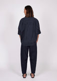 Back view of Marlow Shoreline shirt in Ink Stripe