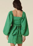 Top | Pixie Gingham Wrap (Grass)