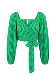 Top | Pixie Gingham Wrap (Grass)