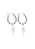 Earrings | Bianca Hoop (Pearl/Silver)