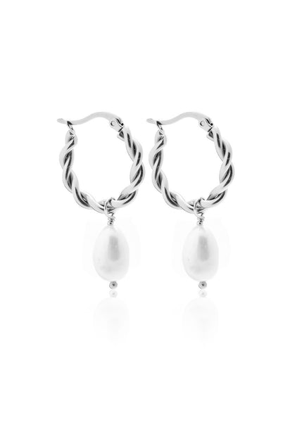 Earrings | Bianca Hoop (Pearl/Silver)