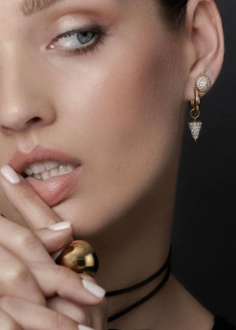 Earrings | Voltage Stud (Gold/cubic zirconias )