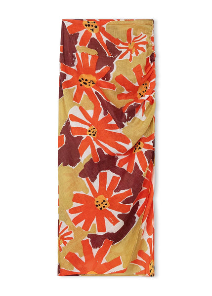 Skirt | Wildflowers Rouched Linen