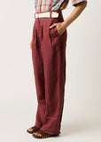 Side view of Nancybird Bodhi Linen Spice pants