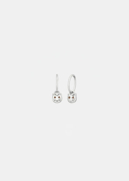 Earrings | Kitty Sleepers (Silver)