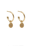 Earrings | Petite North Star Hoop (Sapphire + Gold )