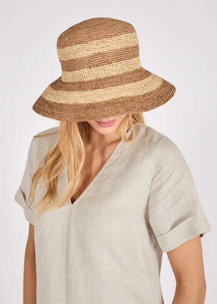 Bucket Hat | Positano (Tea/Natural Stripe)