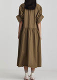 Back view of Ricochet Joni Shirt dress in olive