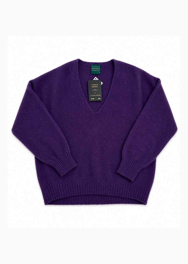 Lothlorian Cavern V neck jumper in heather colour