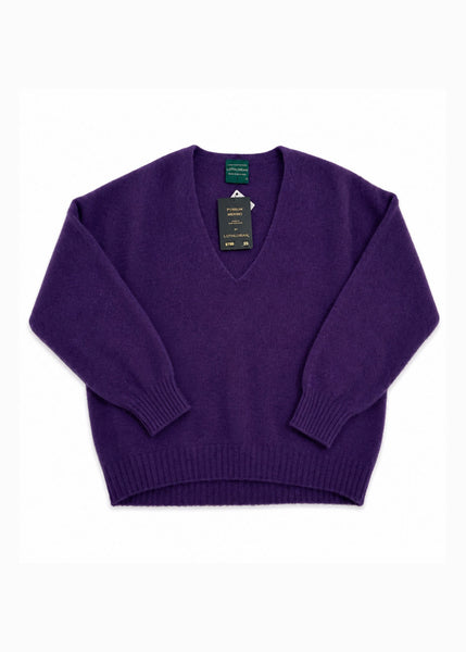 Lothlorian Cavern V neck jumper in heather colour