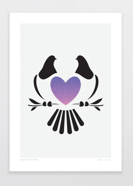 Art Print | Love Birds Kererū (A4)