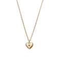 Necklace | Petite Puffed Heart Hoop (Ruby + Gold )
