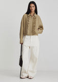 Model wearing Ricochet Nardi jean in ivory