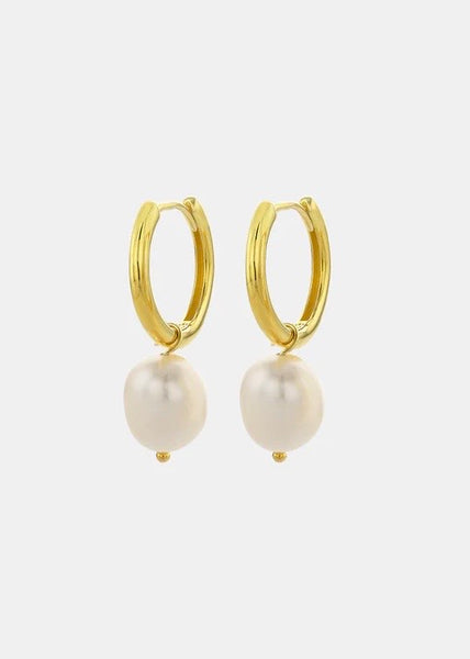 Earrings | Pearl Hoop (Gold)