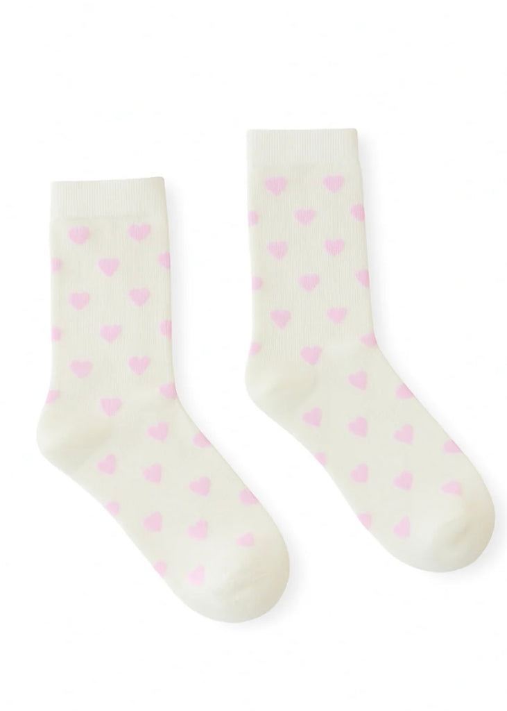 Sock | Heart (Cream/Pink)