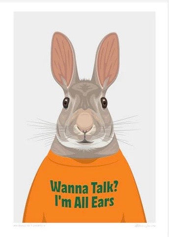 Art Print | Animals in T-Shirts - Rabbit (A4)