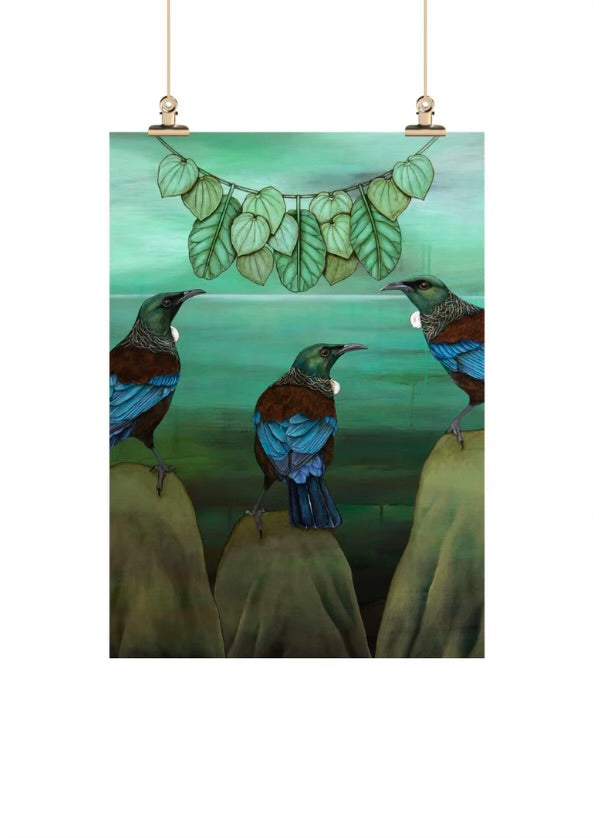 Tea Towel | Tūī & the Kawakawa