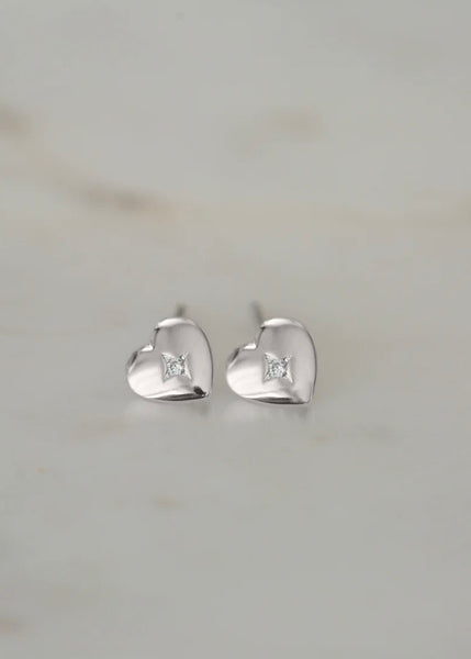 Earrings | Sweetheart Studs (Silver)