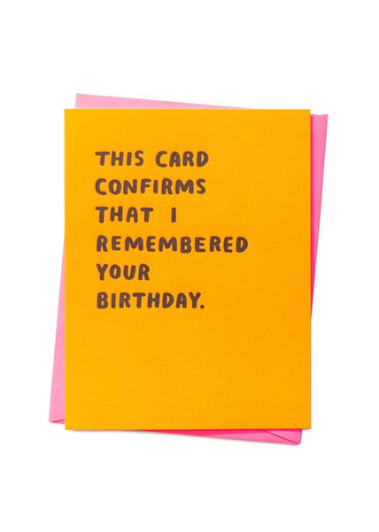 Card | Confirmed Birthday