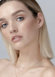 Earrings | Petite Puffed Heart Stud (Ruby + Silver )